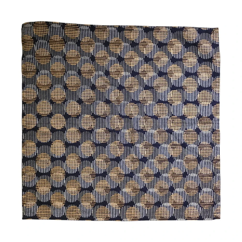 Crate & Barrel 4pc Orazi Navy Cotton Napkin Set Geometric‎ Print Dinner Table